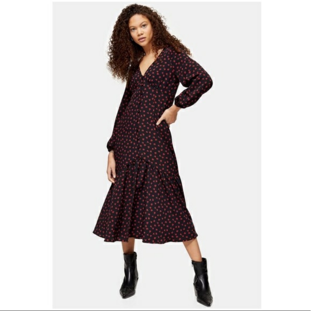 Topshop floral midi dress